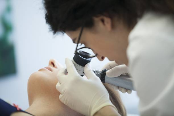 Reportage in a dermatology practice in Geneva, Switzerland. Consultation. (Photo by: BSIP/UIG via Getty images)
